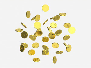 Gold coins falling 01 Modèle 3D