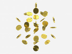 Gold coins falling 01 Modèle 3D