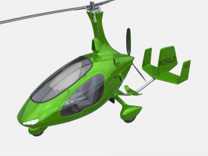 Gyroplane Autogiro Cavalon Green Model 3D