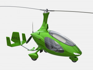 Gyroplane Autogiro Cavalon Green Modelo 3D