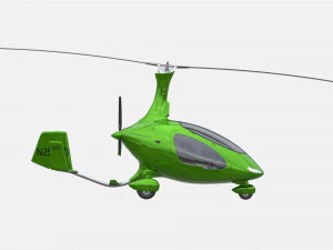 Gyroplane Autogiro Cavalon Green 3D Model