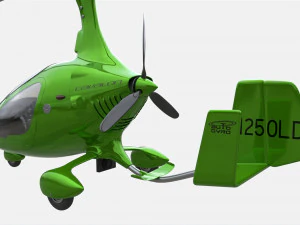 Gyroplane Autogiro Cavalon Green 3D Model