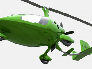 Gyroplane Autogiro Cavalon Green 3D Model