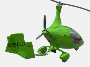 Gyroplane Autogiro Cavalon Green Modelo 3D