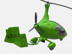 Gyroplane Autogiro Cavalon Green 3D Model