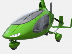 Gyroplane Autogiro Cavalon Green Modelo 3D