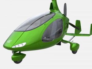 Gyroplane Autogiro Cavalon Green 3D Model
