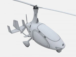 Gyroplane Autogiro Cavalon Green 3D Model
