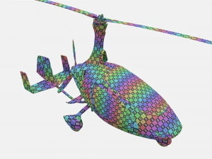Gyroplane Autogiro Cavalon Green 3D Model