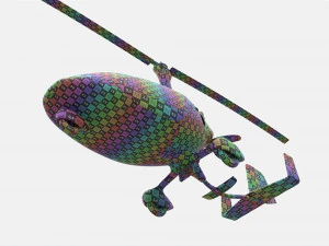 Gyroplane Autogiro Cavalon Green 3D Model