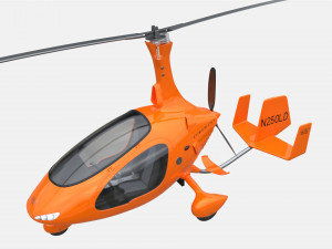 Gyroplane Autogiro Cavalon Orange Model 3D