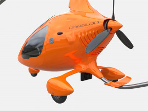 Gyroplane Autogiro Cavalon Orange Model 3D