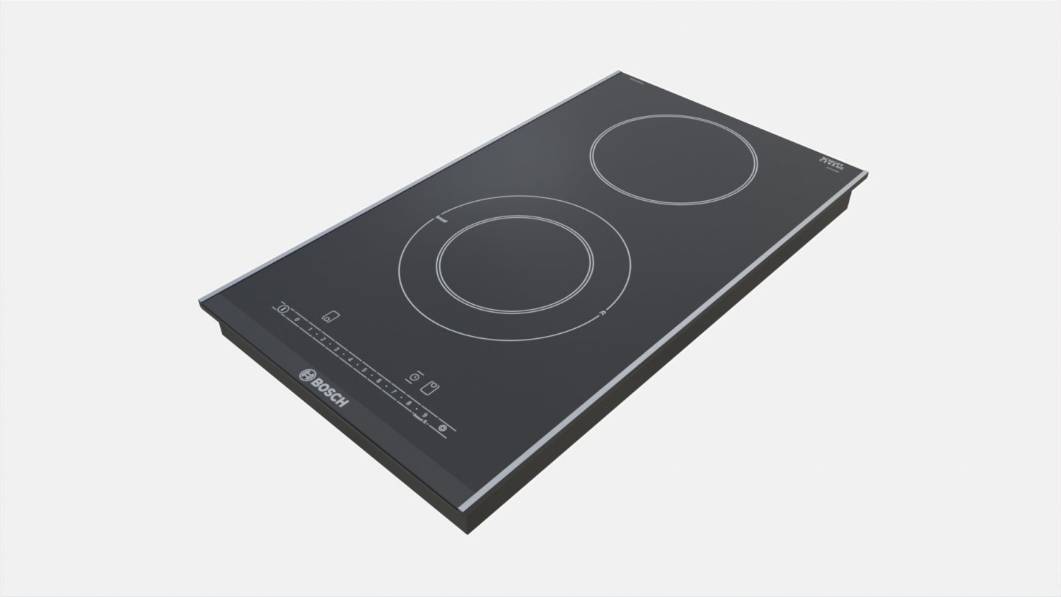 Induction Hob 2 Surface Glass Black 3D Модель In Бытовая Техника.