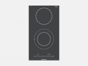 Induction Hob 2 Surface Glass Black Model 3D