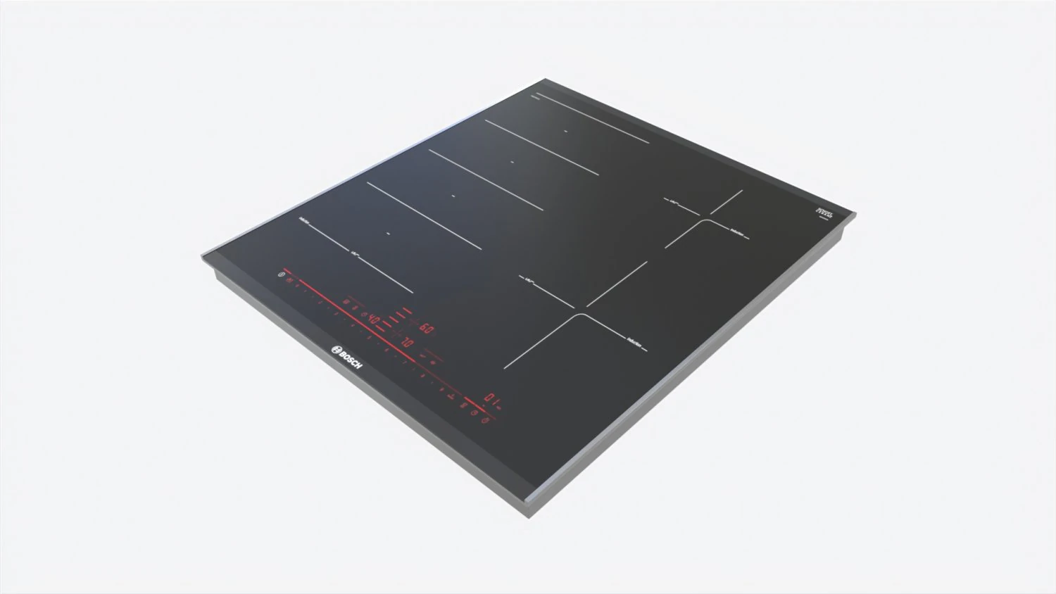 Induction Hob Multi Surface Glass Black 01 3D Model .c4d .max .obj .3ds .fbx .stl .blend 