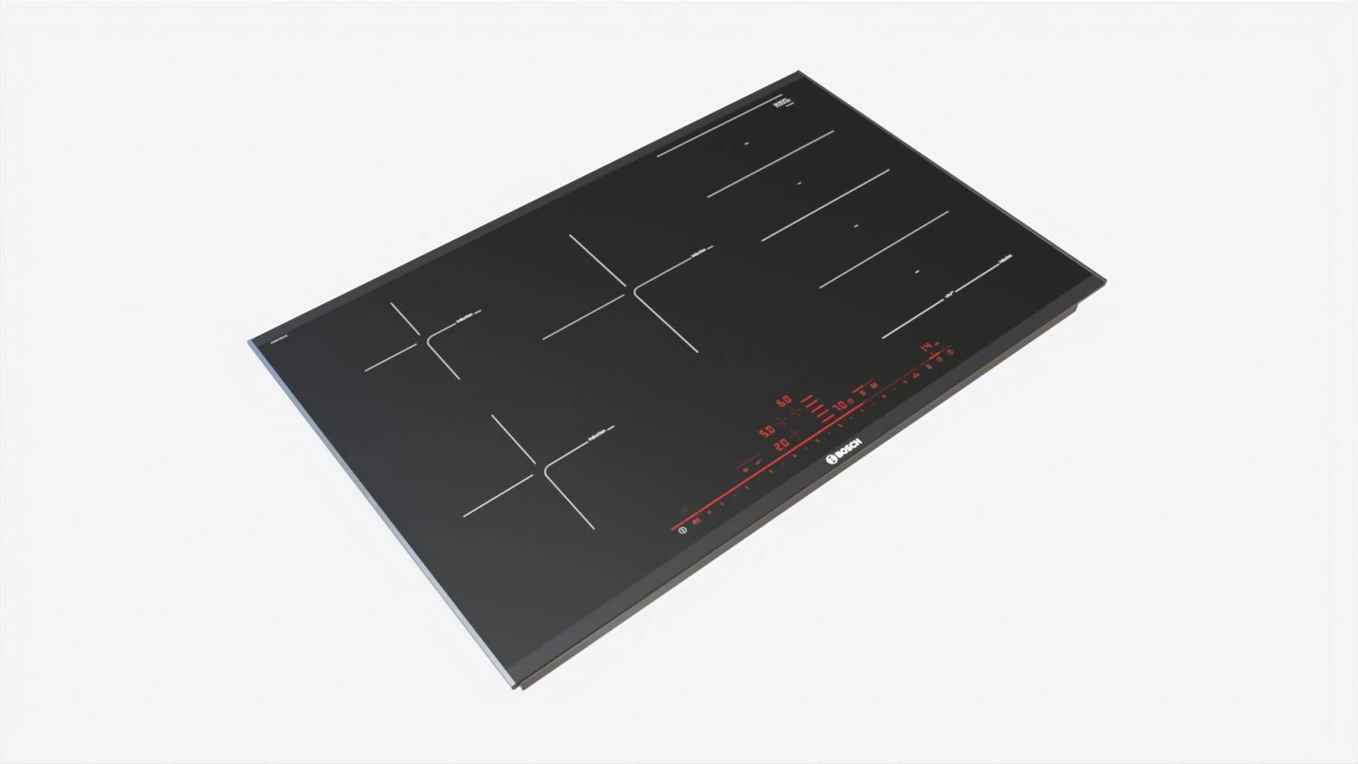 Induction Hob Multi Surface Glass Black 02 3D Model .c4d .max .obj .3ds .fbx .stl .blend
