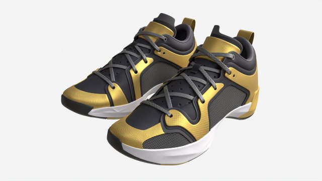 Low Basketball Shoes 3D 모델 .c4d .max .obj .3ds .fbx .stl .blend 