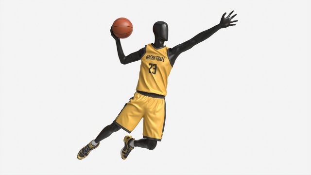 Male Manequin in Basketball Uniform in Action 01 3Dモデル .c4d .max .obj .3ds .fbx .stl .blend 