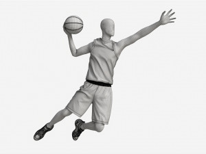 Male Manequin in Basketball Uniform in Action 01 3Dモデル