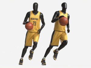 Male Manequin in Basketball Uniform in Action 02 3D Model