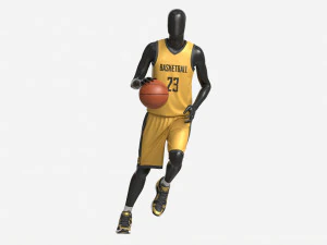 Male Manequin in Basketball Uniform in Action 02 3D Model