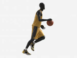Male Manequin in Basketball Uniform in Action 02 3D Model