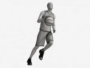 Male Manequin in Basketball Uniform in Action 02 3D Model