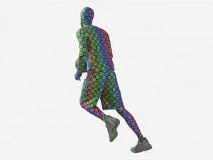 Male Manequin in Basketball Uniform in Action 02 3D Model