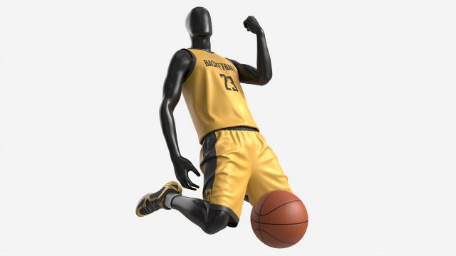 Male Manequin in Basketball Uniform in Action 03 3D 模型 .c4d .max .obj .3ds .fbx .stl .blend 