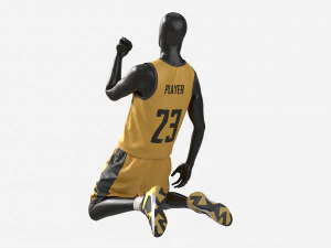 Male Manequin in Basketball Uniform in Action 03 3D Model