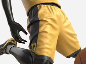Male Manequin in Basketball Uniform in Action 03 3D Model