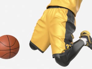 Male Manequin in Basketball Uniform in Action 03 3D Model