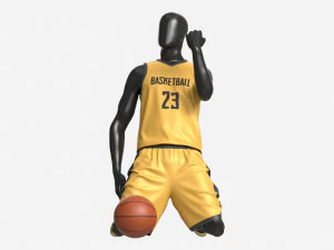 Male Manequin in Basketball Uniform in Action 03 3D Model