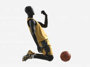 Male Manequin in Basketball Uniform in Action 03 3D Model