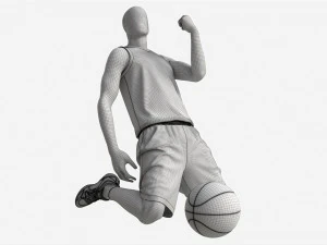 Male Manequin in Basketball Uniform in Action 03 3D Model