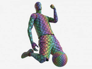 Male Manequin in Basketball Uniform in Action 03 3D Model
