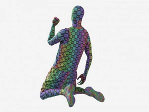 Male Manequin in Basketball Uniform in Action 03 3D Model