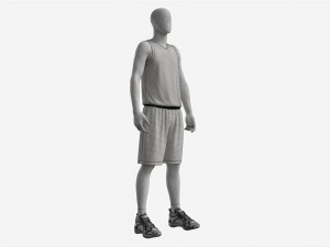 Male Manequin in Basketball Uniform Standing Modèle 3D