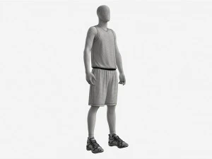 Male Manequin in Basketball Uniform Standing 3D Model