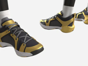 Male Manequin in Basketball Uniform Standing with Ball 3D Model
