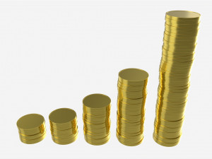 Money coin stack set 3D 모델