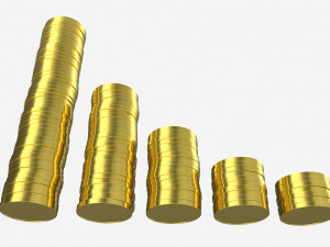 Money coin stack set 3D 모델