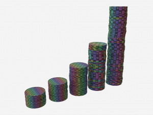 Money coin stack set 3D 모델