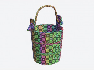 Old Wooden Bucket with Rope Handle 3D Модель