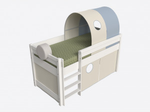 Cilek Montes Beg Loft Bed with Canopy-tunnel Modelo 3D
