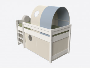 Cilek Montes Beg Loft Bed with Canopy-tunnel 3D Модель