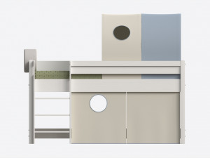 Cilek Montes Beg Loft Bed with Canopy-tunnel 3D Модель