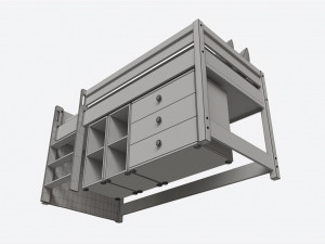 Cilek Montes Beg Loft Bed with Dresser and Shelves 3D Модель