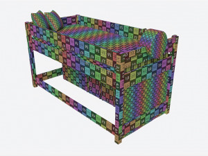 Cilek Montes Beg Loft Bed with Dresser and Shelves 3D Модель