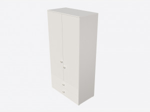 Cilek Montes White 2-door Wardrobe 3D Model
